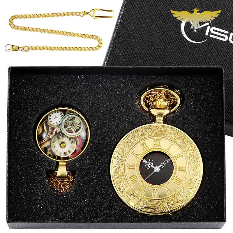 Coffret cadeau montre gousset steampunk