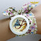 Montre foulard tissu bleu papillon 14