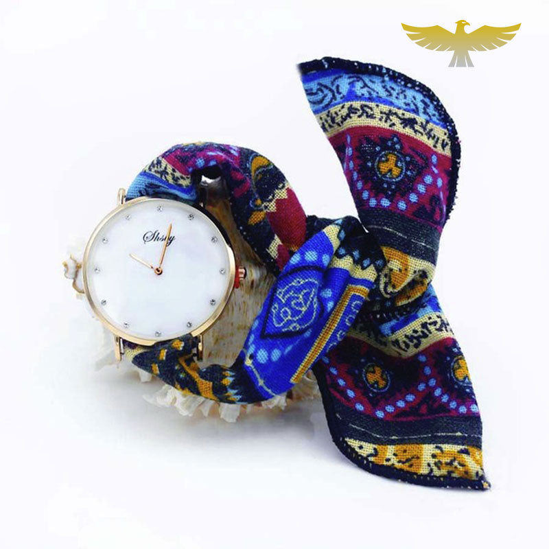 Montre foulard femme tissu noir