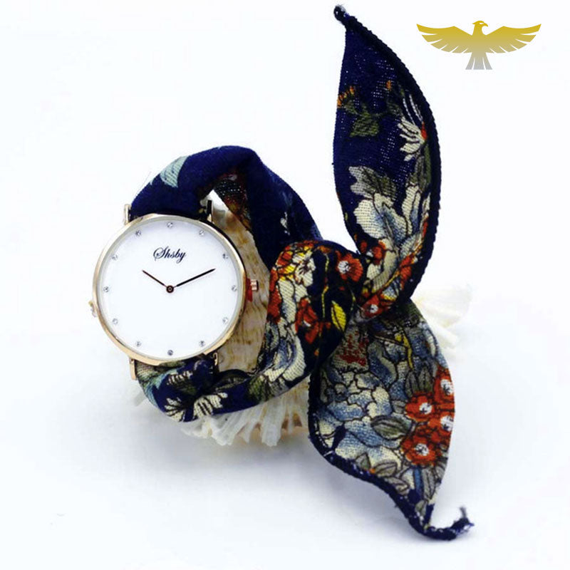 Montre foulard femme tissu noir