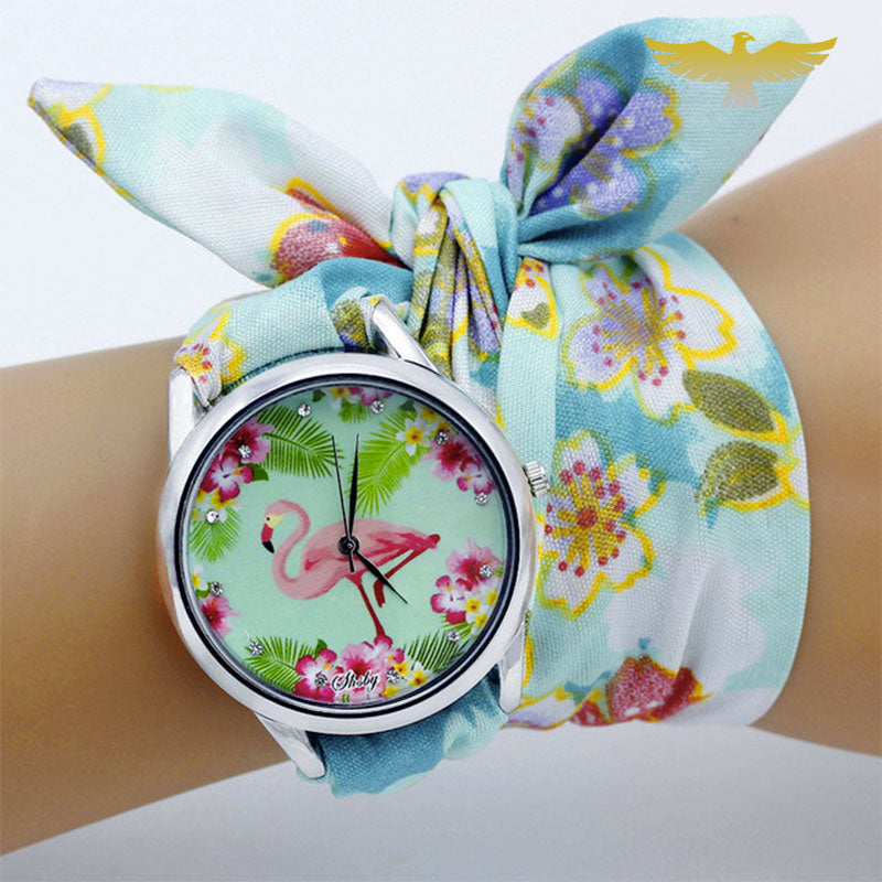 Montre foulard femme cigogne