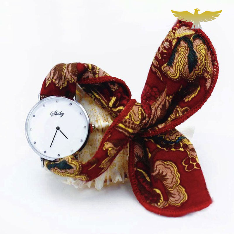 Montre foulard femme tissu noir