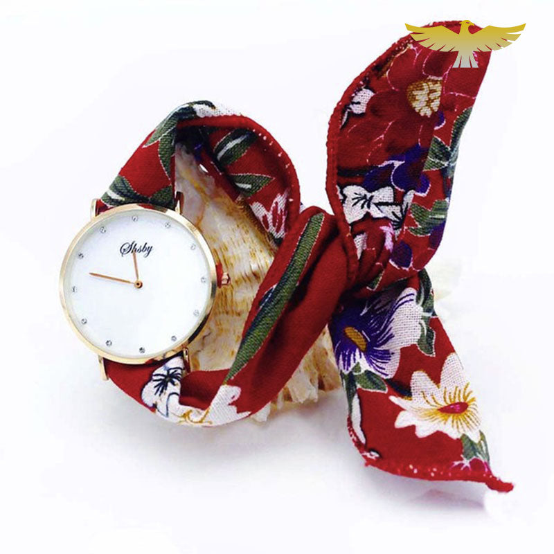 Montre foulard femme tissu noir