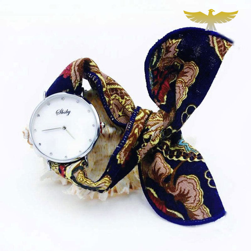 Montre foulard femme tissu noir