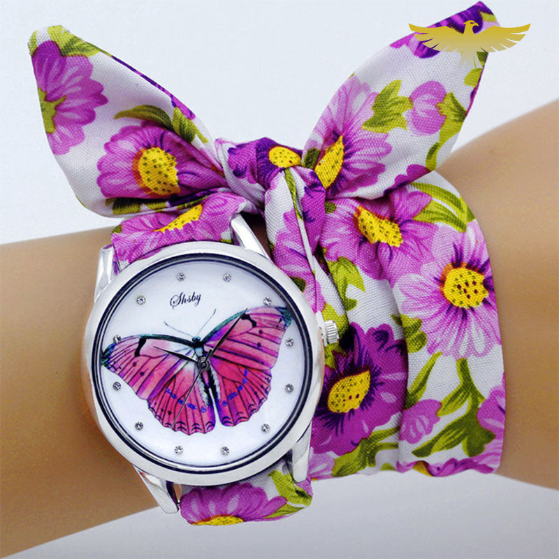 Montre foulard femme cigogne