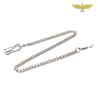 Chaine montre à gousset glissière de ceinture argent