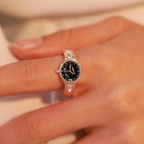 Bague montre strass or rose