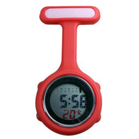 MONTRE INFIRMIÈRE ROUGE A ÉPINGLE SILICONE NUMÉRIQUE