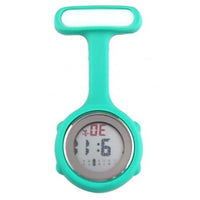 MONTRE INFIRMIÈRE DIGITALE SILICONE TURQUOISE A ÉPINGLE