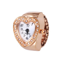 Montre bague femme cœur