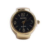 Montre bague de doigt pailletées noir