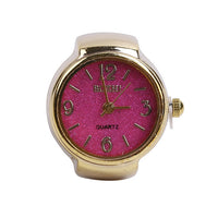Bague montre femme rose brillant