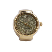 Montre bague de doigt pailletées d'or