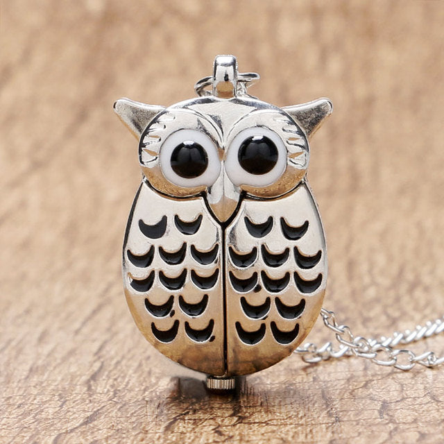 Montre collier hibou pendentif rétro