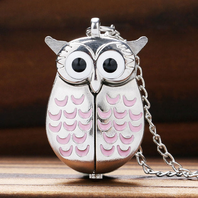 Montre collier hibou pendentif rétro