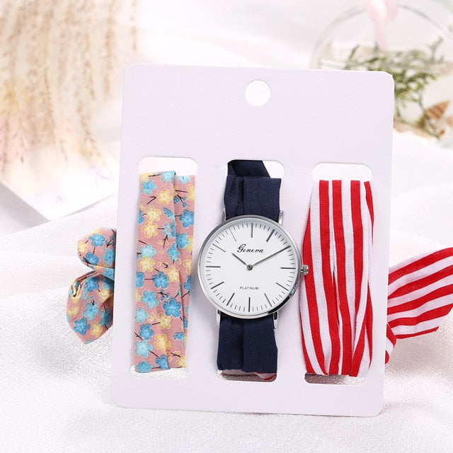 Montre foulard 3 bracelets interchangeables