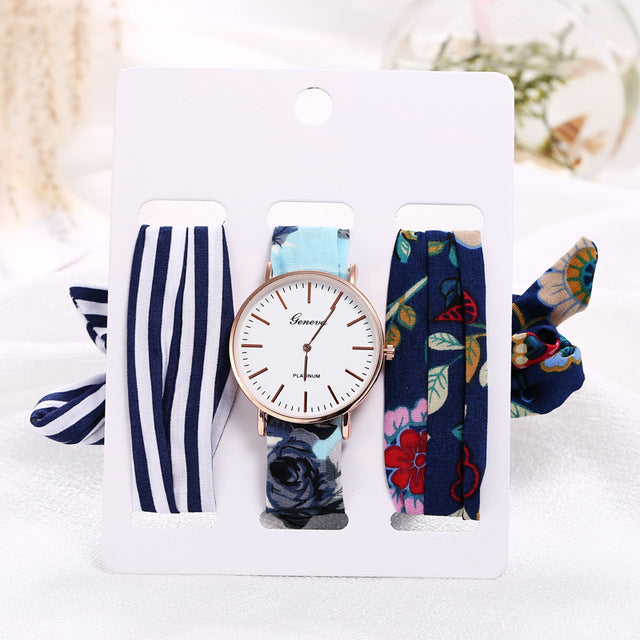 Montre foulard 3 bracelets interchangeables