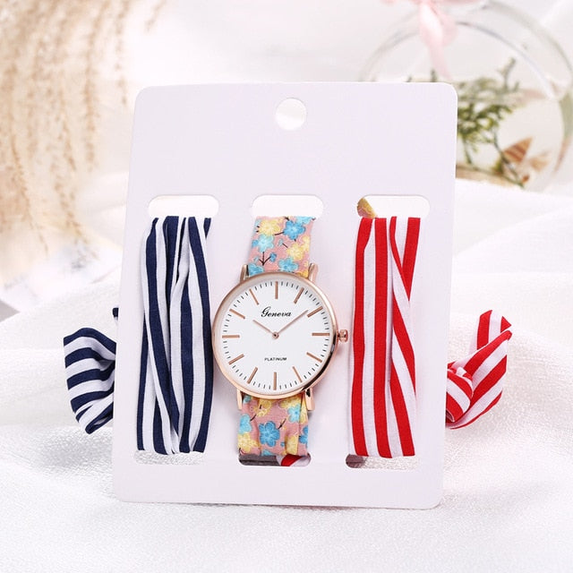 Montre foulard 3 bracelets interchangeables