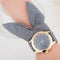 Montre foulard motif pied de poule Noir