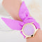 Montre foulard motif pied de poule Violet