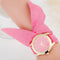 Montre foulard motif pied de poule Rose