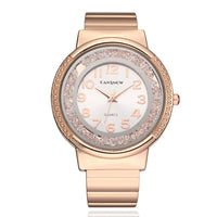 Montre bracelet femme or rose crystal