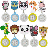 Montre infirmière médicale animal kawaii silicone extensible rétractable à clip