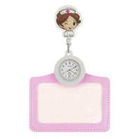Montre infirmière médicale badge silicone extensible rétractable à clip
