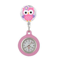 Montre infirmière médicale hibou coloré silicone extensible rétractable à clip