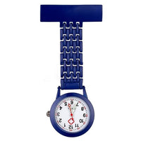 Montre infirmière acier coloré quartz à épingle