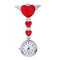 Montre infirmière coeur quartz acier à clip Rouge