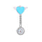 Montre infirmiere quartz coeur d'ange pince Bleu ciel