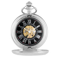 Montre à gousset mécanique Silver Skeleton