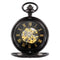 Montre à gousset mécanique skeleton luminescente Noir