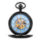 Montre à gousset mécanique skeleton luminescente Bleu