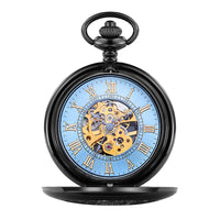 Montre à gousset mécanique skeleton luminescente