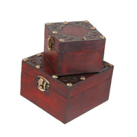 Boite 2 en 1 acajou en bois pour montre à gousset