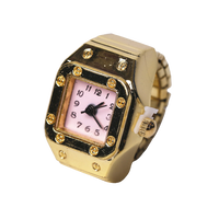 bague montre or chic élastique unisex