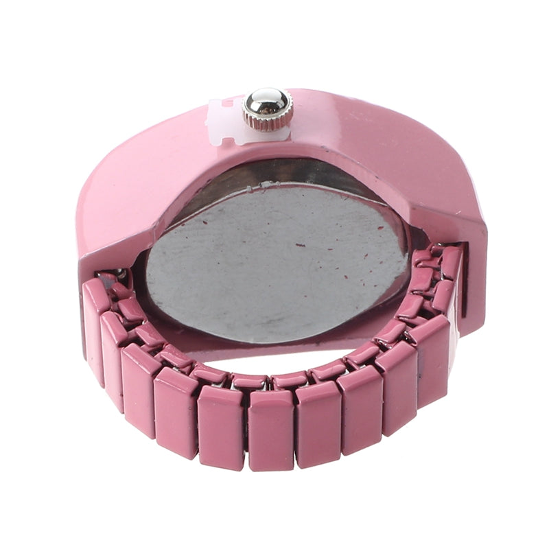 Bague Montre à Quartz Extensible - Fond Rose, Alliage Zinc - Neuf Avec étiquettes