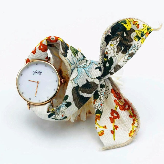 Montre foulard boitier or