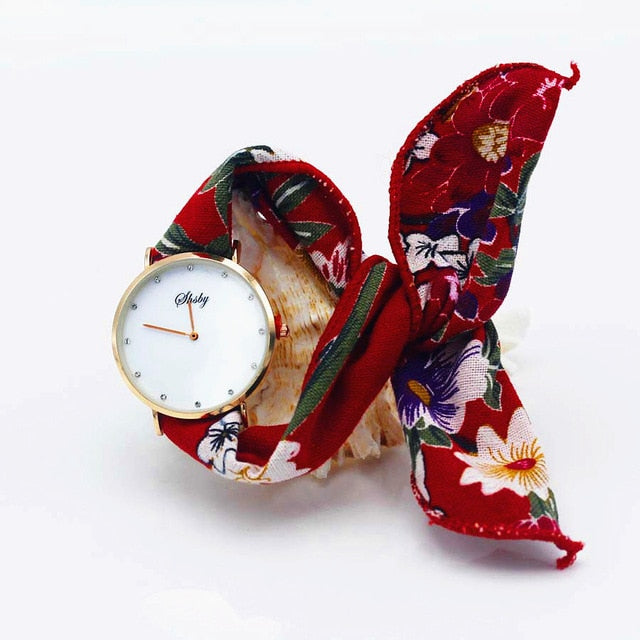 Montre foulard boitier or