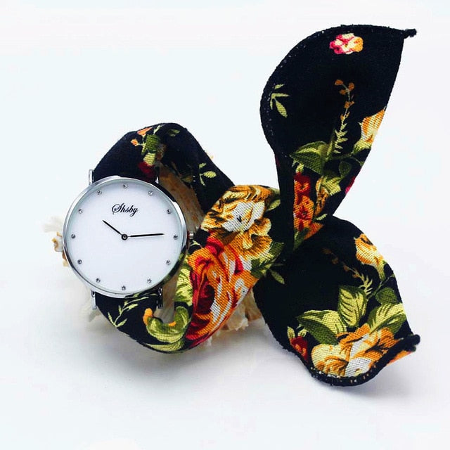 Montre foulard boitier argent