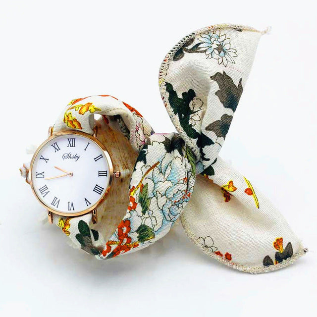 Montre foulard imprimé