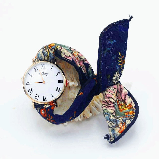 Montre foulard imprimé