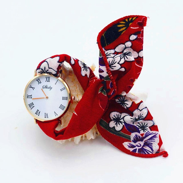 Montre foulard imprimé