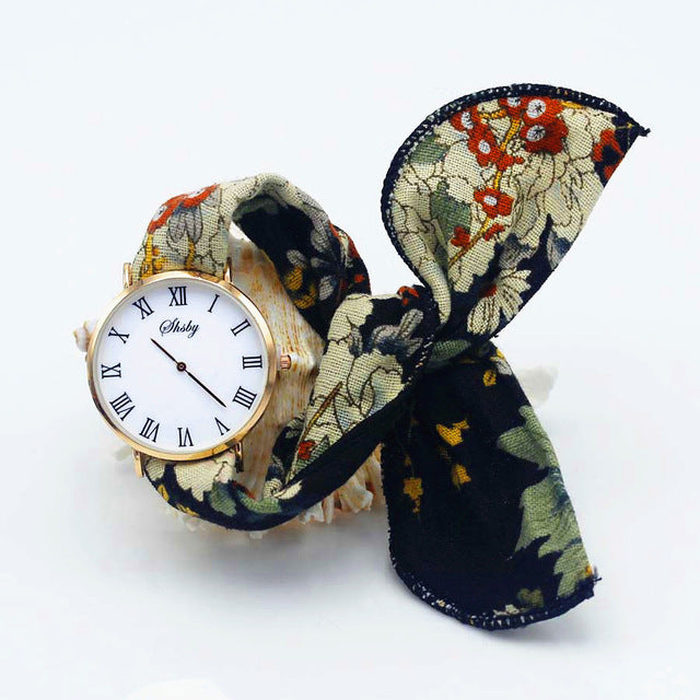 Montre foulard imprimé