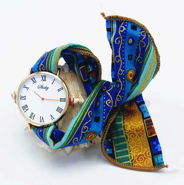 Montre foulard imprimé