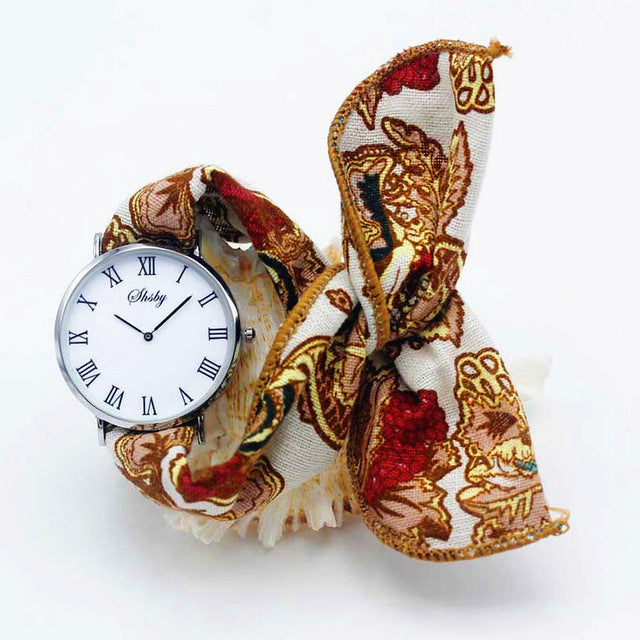 Montre foulard imprimé