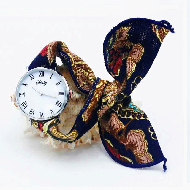 Montre foulard imprimé