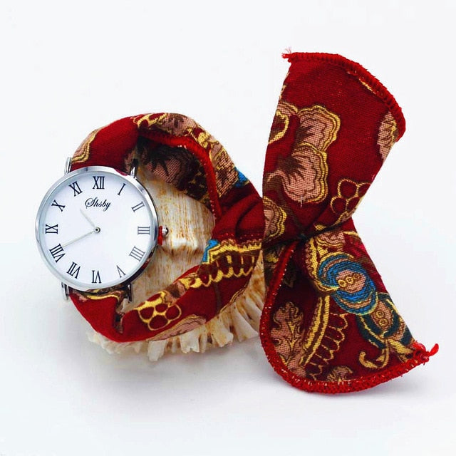 Montre foulard imprimé